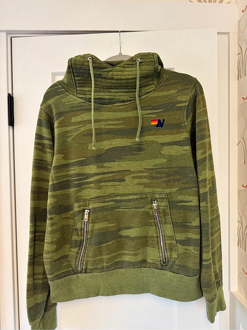 Aviator Nation Ninja Pullover Hoodie in Camo Green